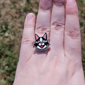 Gucci Sterling Silver Bosco & Orso Dog Cocktail Ring .925 Size 14/6.75